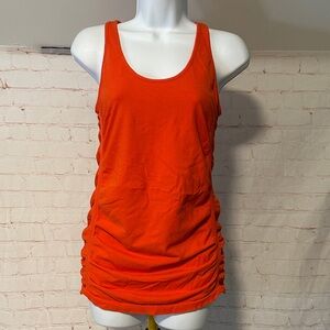 Athleta Ruched Sides Orange Tank M